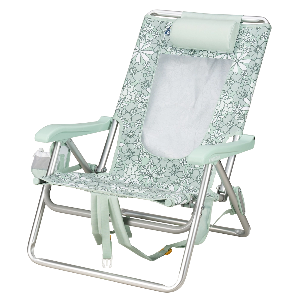 662358GCIOutdoorBackpackEvent-BeachChair_Floral-PastelGreen-front-left.webp
